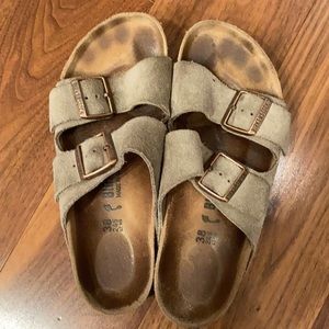 Birkenstocks tan suede